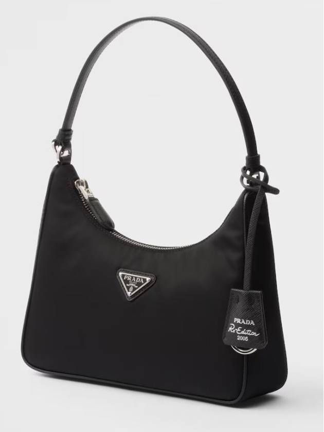 Re-Edition 2005 Silver Logo Re-Nylon Saffiano Mini Bag Black - PRADA - BALAAN 3