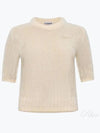 Embroidered Logo Knit Top Ivory - GANNI - BALAAN 2