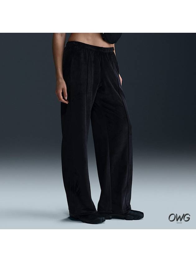 Sportswear Chill Knit Mid-Rise Velour Track Pants Black - NIKE - BALAAN 3