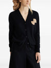 Wool Cashmere Cardigan Black - PATOU - BALAAN 3