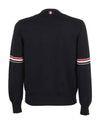 Milano Stitch Sprite Armband Cotton V-neck Cardigan Navy - THOM BROWNE - BALAAN 3