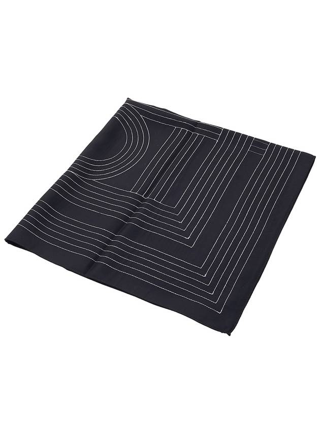 Monogram Logo Silk Scarf Black - TOTEME - BALAAN 9