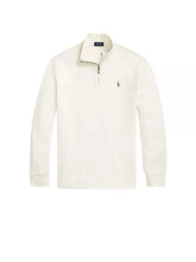 ESTATE Half Zipper Cotton Sweatshirt Off White - POLO RALPH LAUREN - BALAAN 2