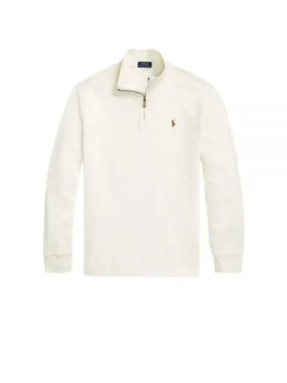 ESTATE Half Zipper Cotton Sweatshirt Off White - POLO RALPH LAUREN - BALAAN 2