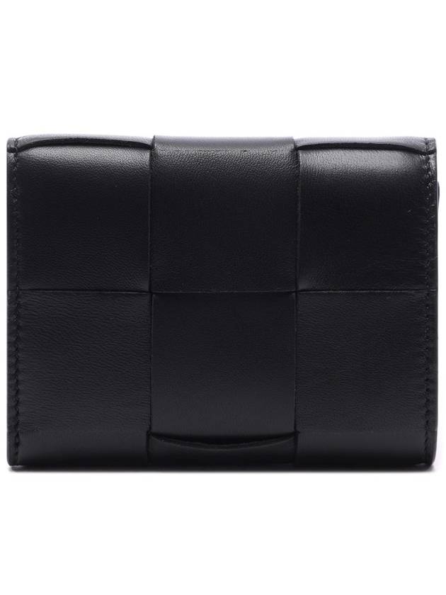 Intrecciato Tri-Fold Zip Half Wallet Black - BOTTEGA VENETA - BALAAN 5