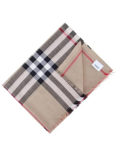 Check Light Wool Silk Muffler Archive Beige - BURBERRY - BALAAN 2