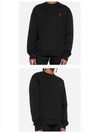 Small Heart Logo Sweatshirt Black - AMI - BALAAN 5