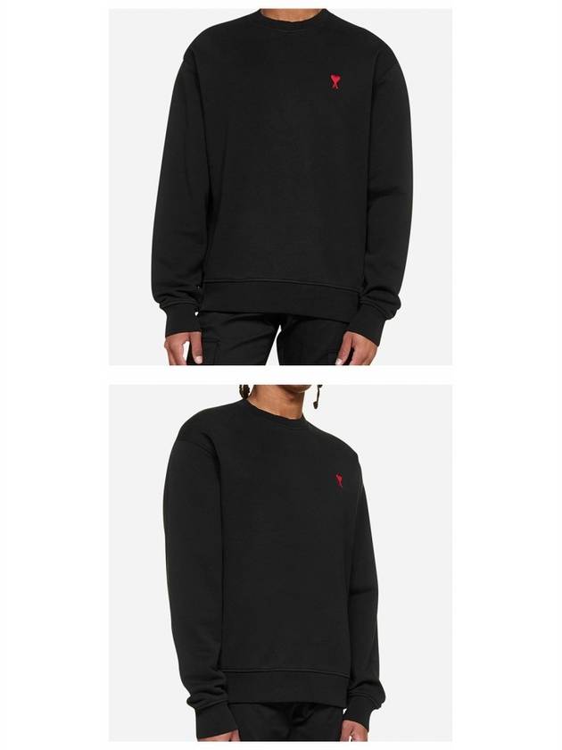 Small Heart Logo Sweatshirt Black - AMI - BALAAN 5