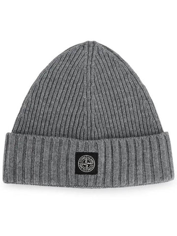 Stone Kids Logo Patch Wool Knit Beanie Gray 7916N03Z3 V0M67 - STONE ISLAND - BALAAN 1