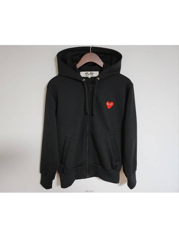 S Black Red Men Hooded Zip Up AZ T172 - COMME DES GARCONS - BALAAN 1