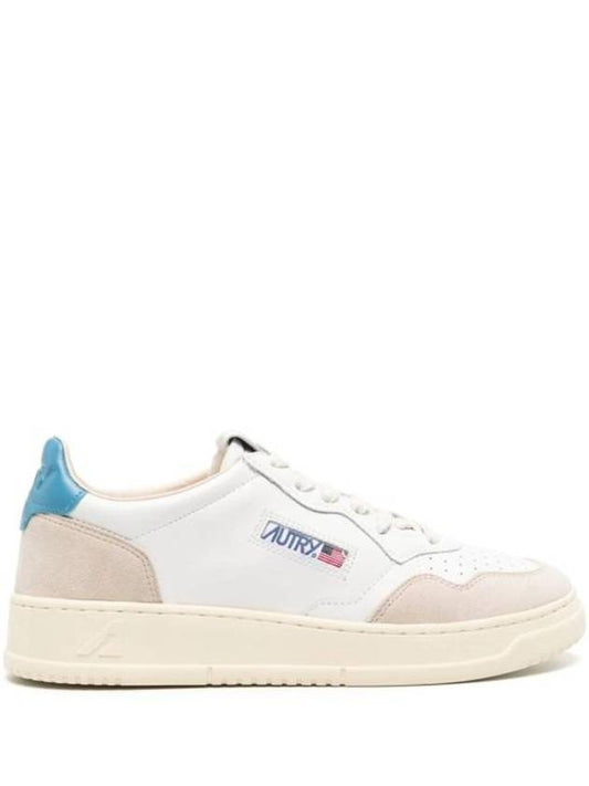 Medalist Leather Suede Blue Tab Low Top Sneakers White - AUTRY - BALAAN 1