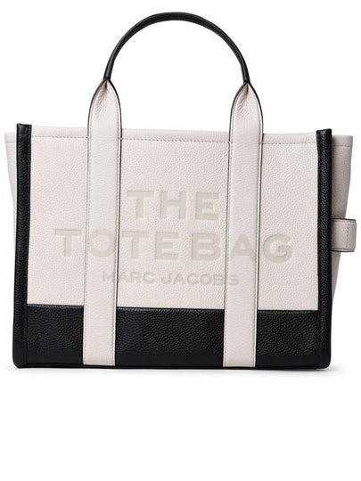 Logo Medium Leather Tote Bag Cream - MARC JACOBS - BALAAN 2