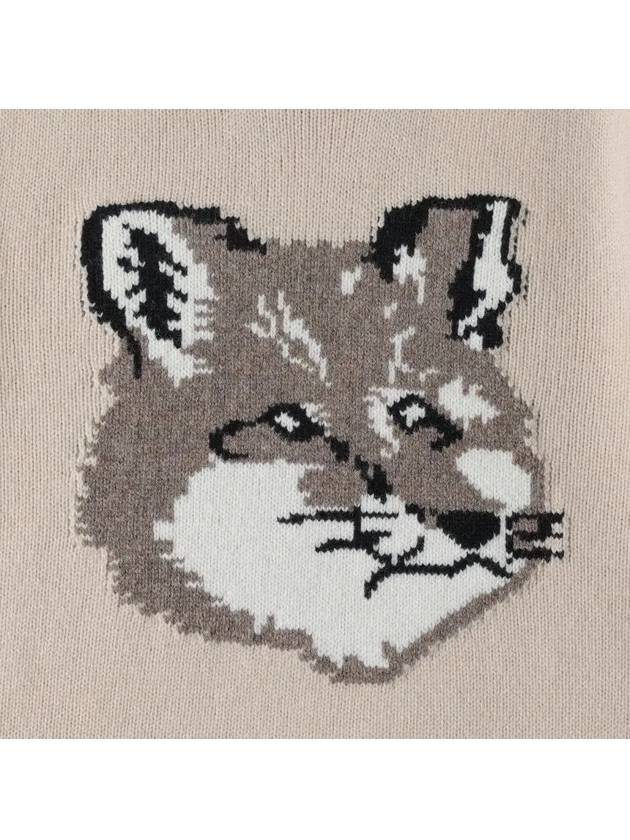 Men's Big Fox Head Classic Pullover Knit Top Beige - MAISON KITSUNE - BALAAN 4