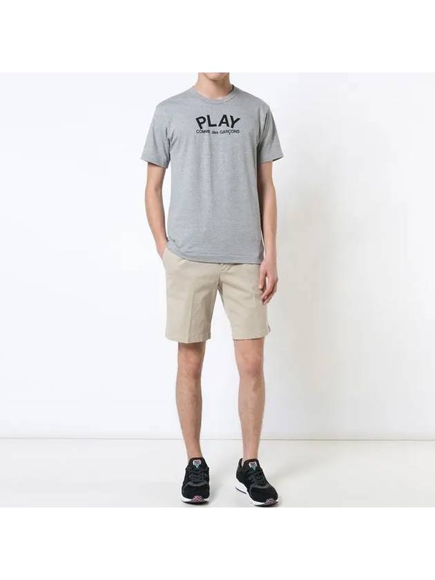 Back Logo Print Short Sleeve T-Shirt Grey - COMME DES GARCONS PLAY - BALAAN 4