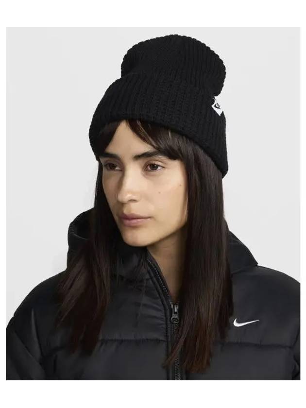 Peak Waffle-Knit Beanie Black - NIKE - BALAAN 2