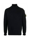 Logo Wappen Patch Cotton Turtleneck Black - STONE ISLAND - BALAAN 2