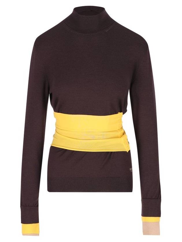 Wool Turtleneck Dark Purple - FENDI - BALAAN 2