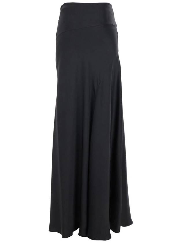 Long Relaxed Black Skirt In Silk Blend Woman - ALBERTA FERRETTI - BALAAN 2