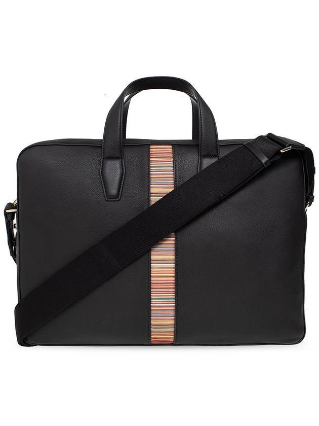 signature striped leather briefcase black - PAUL SMITH - BALAAN 1