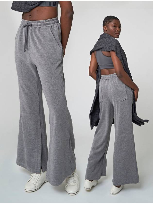 Wide Slit Track Pants Melange Grey - ATHPLATFORM - BALAAN 3