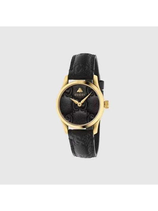 G Timeless Watch 27mm Black Signature Leather 561601IAMB08757 - GUCCI - BALAAN 1
