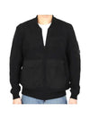 Cotton Mixed Bomber Cardigan Black - CP COMPANY - BALAAN 1