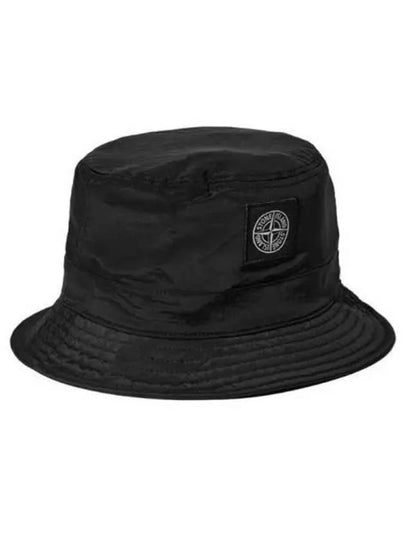 Logo Patch Nylon Metal Bucket Hat Black - STONE ISLAND - BALAAN 2