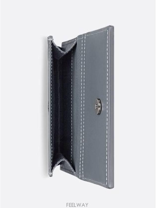 CD Icon Business Grained Calfskin Card Holder Deep Grey - DIOR - BALAAN 5