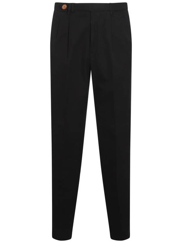 Pleated Detail Chino Straight Pants Black - BRUNELLO CUCINELLI - BALAAN 2