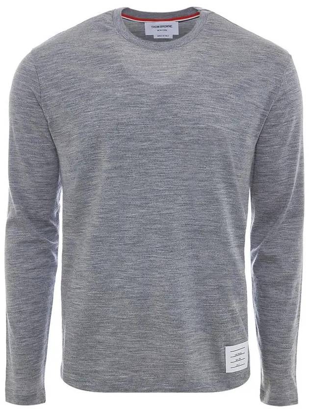 Wool Jersey 4-Bar Long Sleeve T-Shirt Light Grey - THOM BROWNE - BALAAN 3