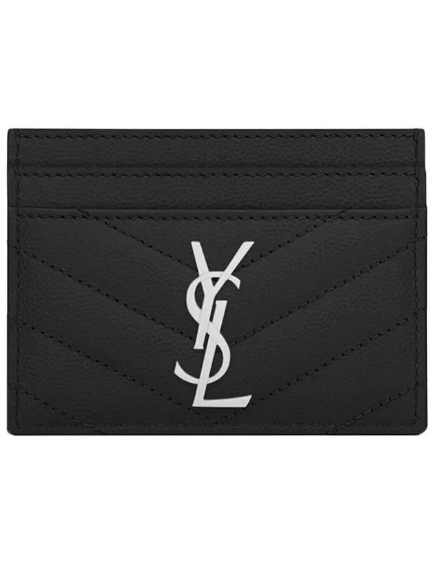 Cassandre Matelasse Card Case In Grain De Poudre Embossed Leather Black - SAINT LAURENT - BALAAN 2