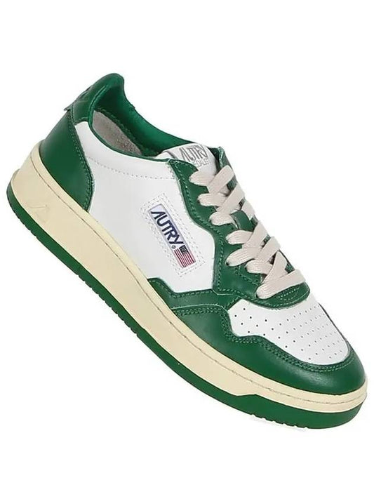 Women's Medalist Green Tab Leather Low Top Sneakers White - AUTRY - BALAAN 2