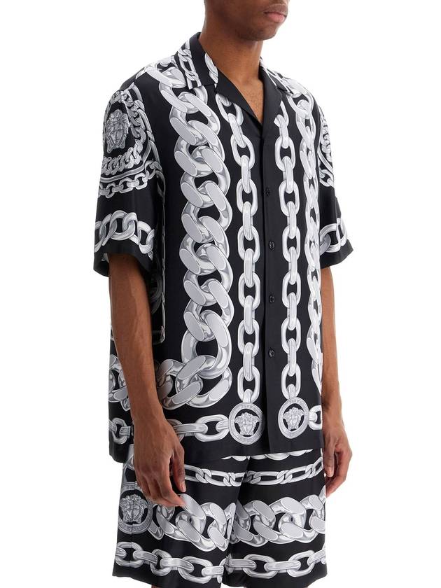 "printed silk medusa chains bowling shirt - VERSACE - BALAAN 2