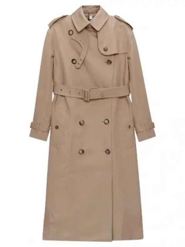 Check panel gabardine loopback trench coat women s - BURBERRY - BALAAN 1