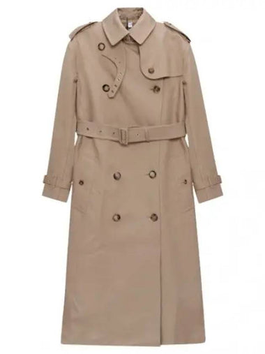 Check panel gabardine loopback trench coat women s - BURBERRY - BALAAN 1