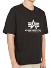 Logo Short Sleeve T-Shirt Black - ALPHA INDUSTRIES - BALAAN 4