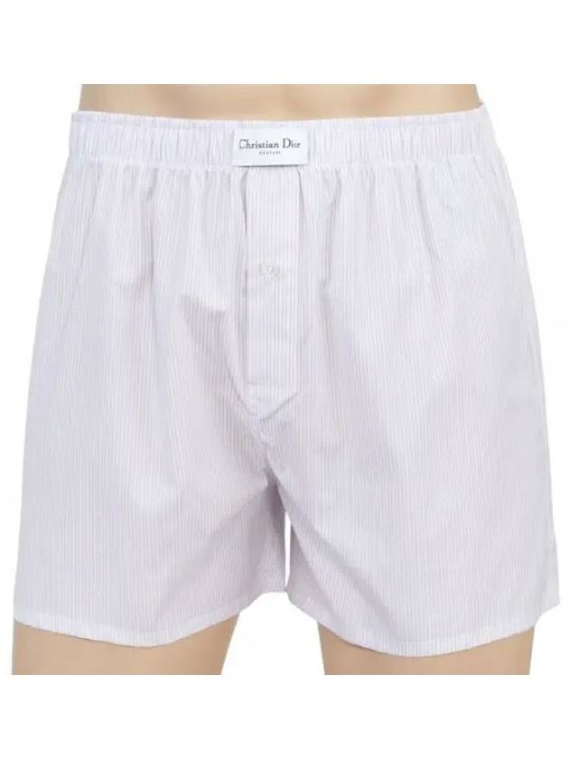 Homme Stripe Logo Trunk Underwear White Pink 243C106A5658 - DIOR - BALAAN 1