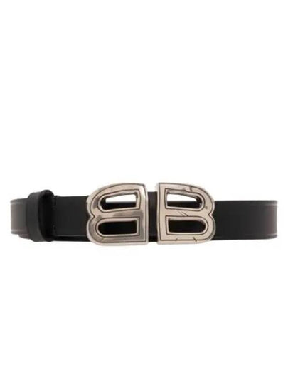 BB Crush Leather Belt Black - BALENCIAGA - BALAAN 2