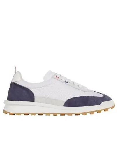 Fine Kid Suede Tech Runner Sneaker Navy - THOM BROWNE - BALAAN 2