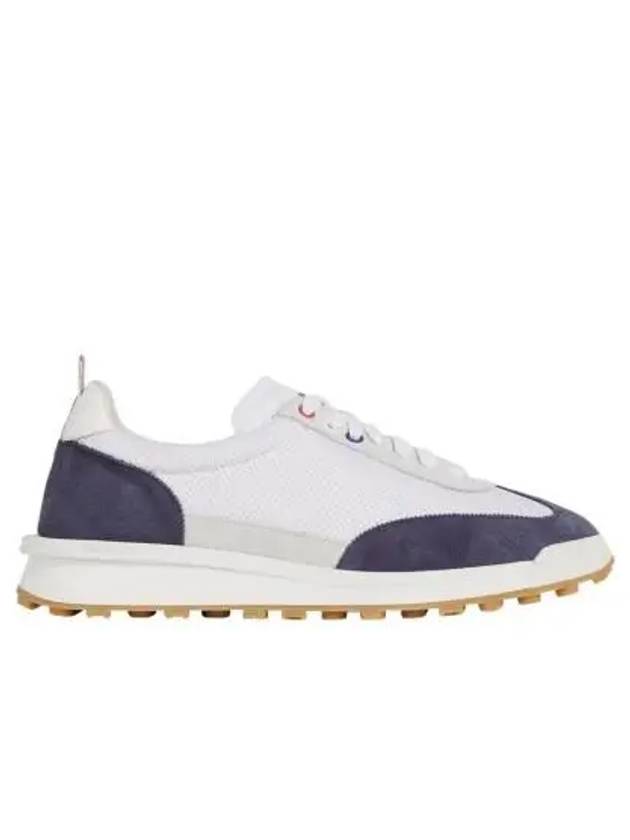 Fine Kid Suede Tech Runner Sneaker Navy - THOM BROWNE - BALAAN 3