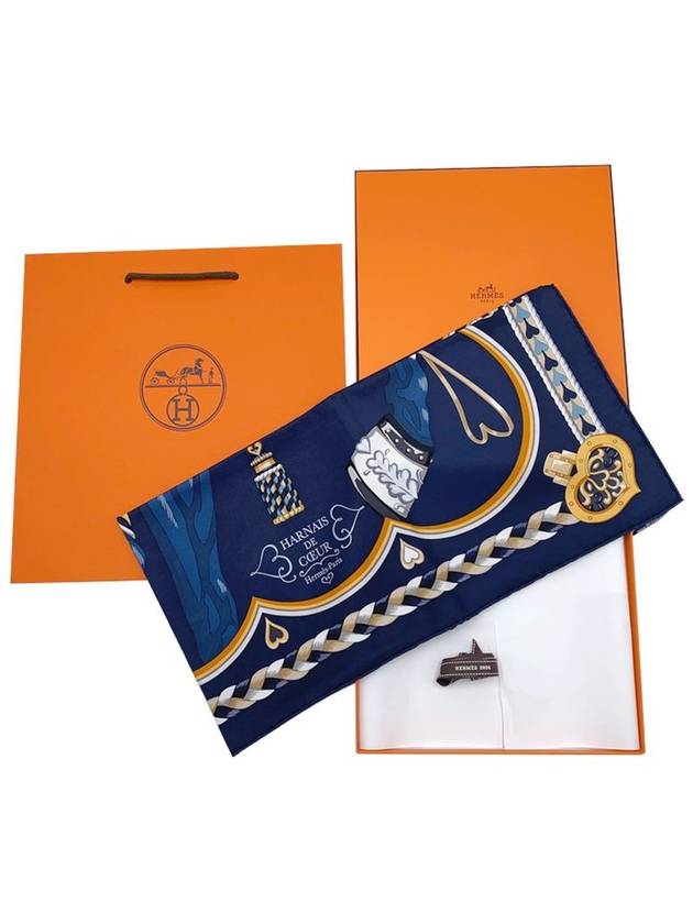 Harnais De Coeur Silk 90 Scarf Marine - HERMES - BALAAN 2