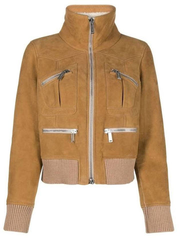 ribbed zipper bomber jacket - DSQUARED2 - BALAAN 1