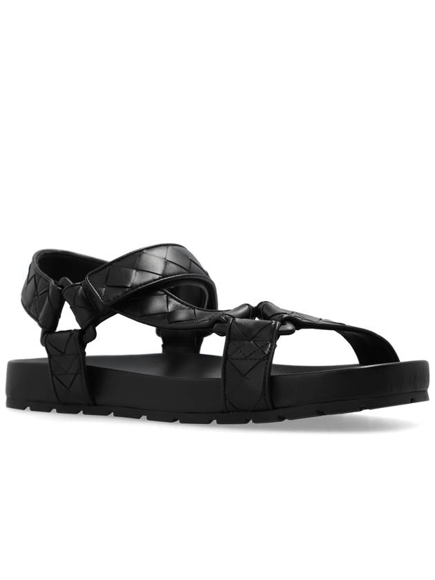 Trip Intrecciato Leather Sandals Black - BOTTEGA VENETA - BALAAN 5