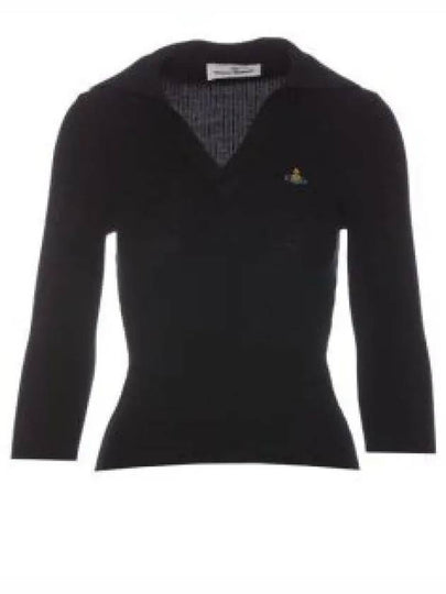 ORB Polo Cashmere Knit Top Black - VIVIENNE WESTWOOD - BALAAN 2