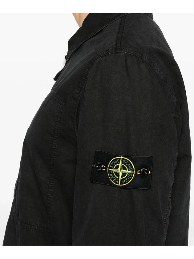 Waffen Hidden Snap Button Zip-Up Jacket Black - STONE ISLAND - BALAAN 3