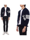 Hector 4 Bar Stripe Cardigan Black - THOM BROWNE - BALAAN 3