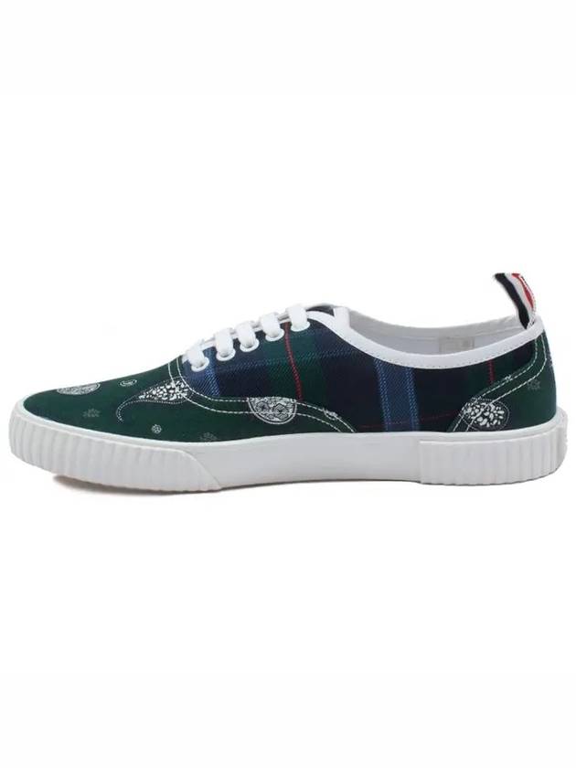 Tartan Paisley Twill Heritage Men's Low Top Sneakers - THOM BROWNE - BALAAN 3