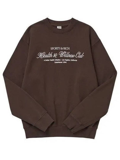 Club Crew Neck Cotton Sweatshirt Brown - SPORTY & RICH - BALAAN 2