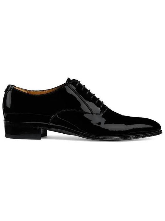 Lace-Up Shoe With Double G Black Patent Leather - GUCCI - BALAAN 1