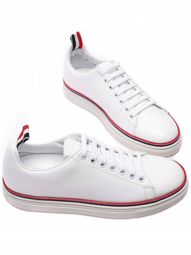 Women's Tennis Striped Low Top Sneakers White - THOM BROWNE - BALAAN 6